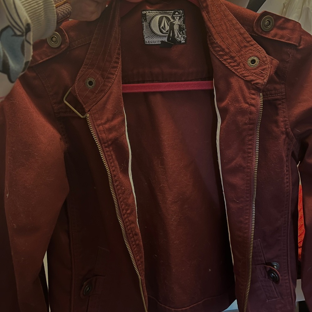 Volcom Burgundy Jacket with Button Accents